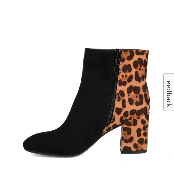 Colorblock Animal Print Booties - Picture 2 of 7